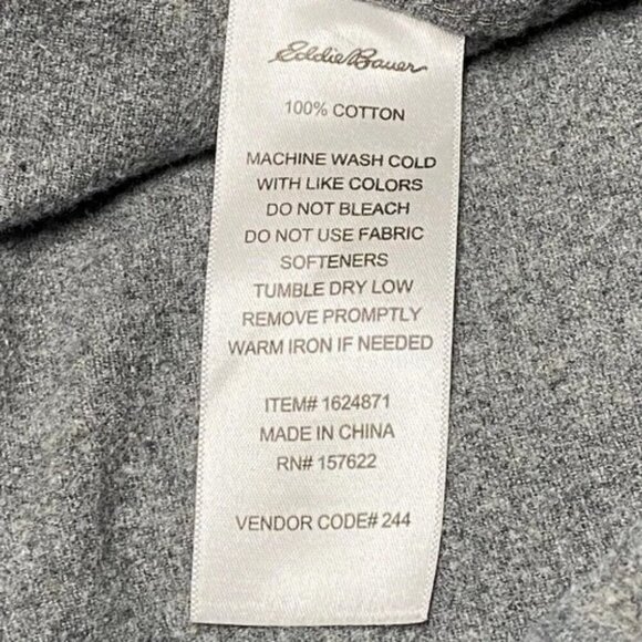 Eddie Bauer Men's Shirt Jacket XL Gray Chamois Flannel Heavyweight Shacket EUC - Picture 6 of 9